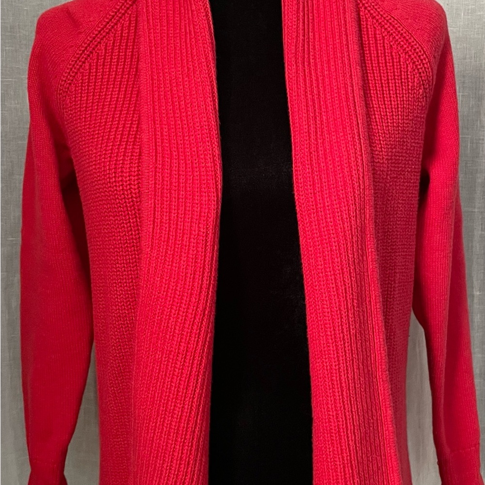 L.L. Bean Women's Red Open Front Cardigan